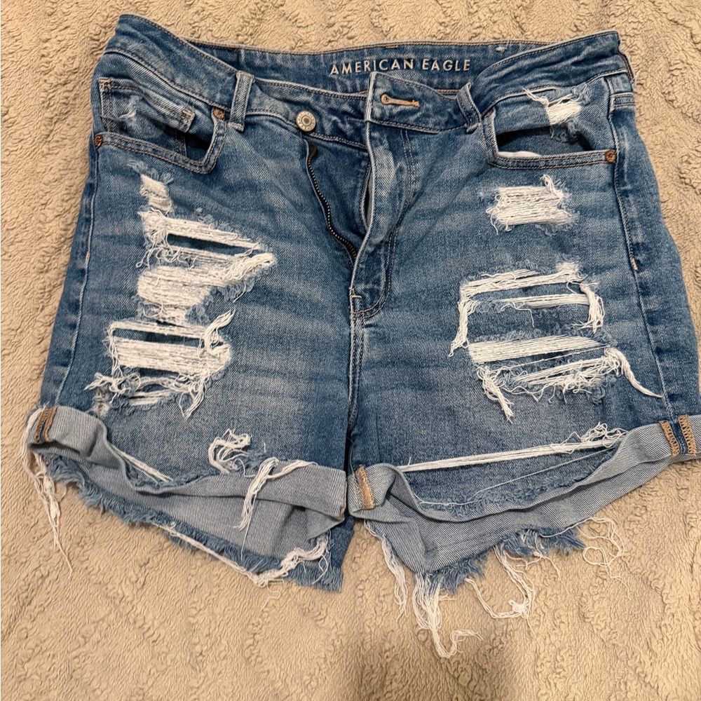 American Eagle Outfitters Ripped Blue Jean Shorts